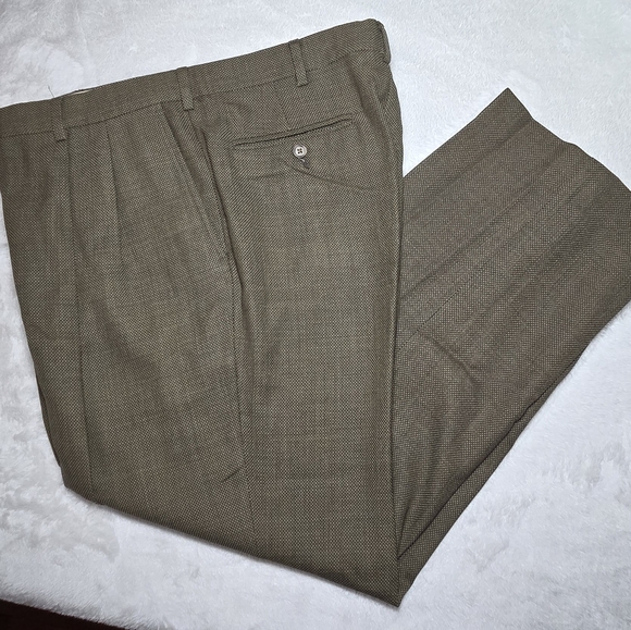 Eddie Bauer Mens Pants Dress Tall Brown AKA 100% Wool/Line Lining Size 36x32 - Picture 9 of 14
